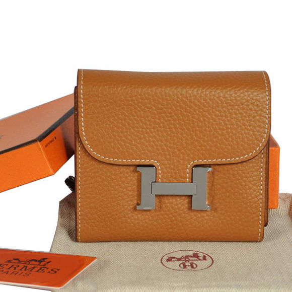 Cheap Fake Hermes Constance Wallets Togo Leather A608 Camel